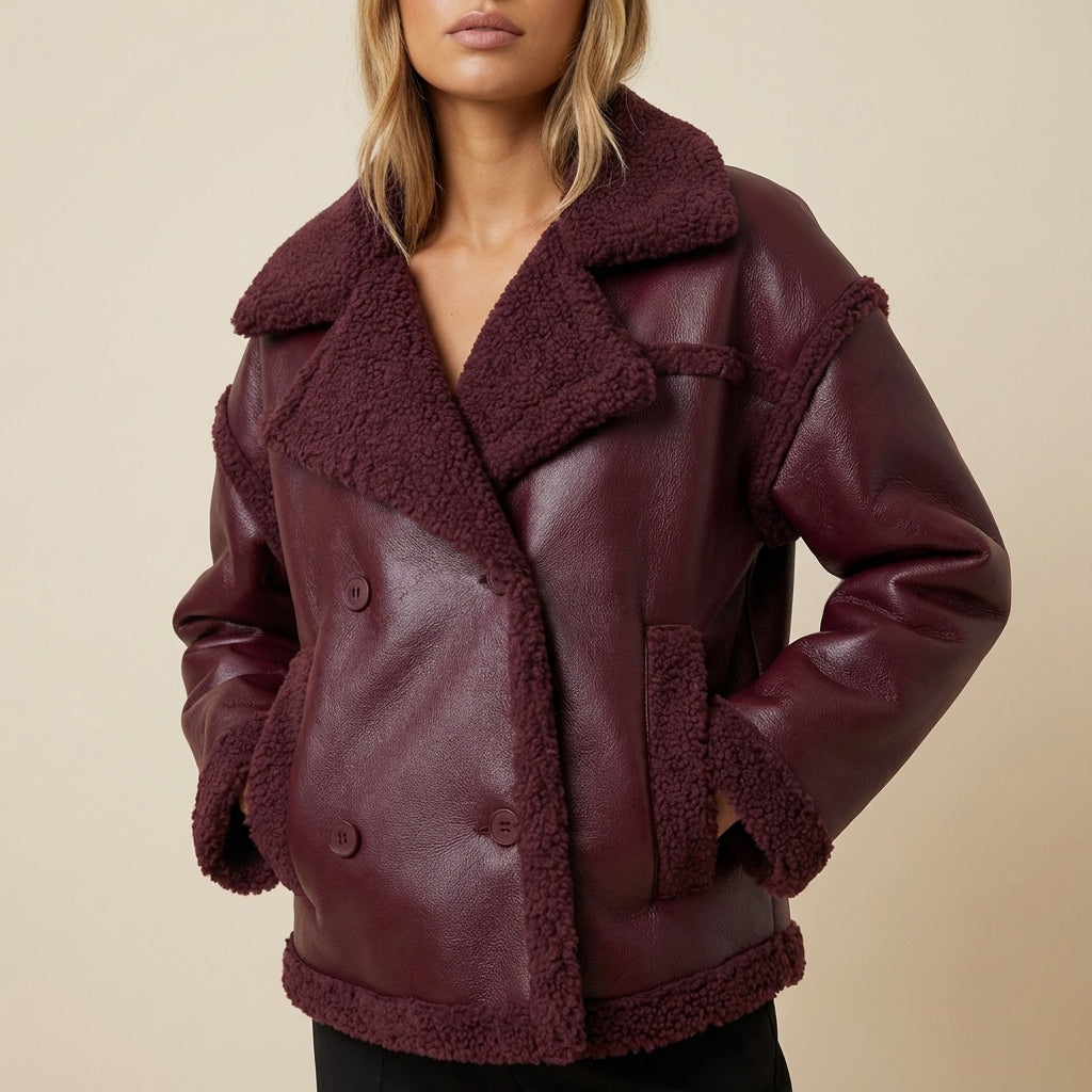 Kurtka Damska Biker z Gładką Powierzchnią | Styl Miejski