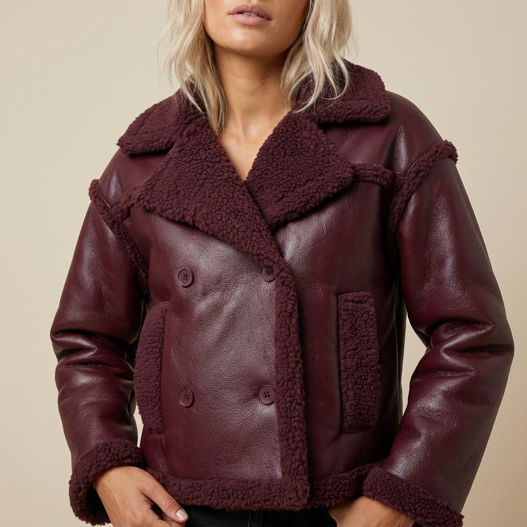 Kurtka Damska Biker z Gładką Powierzchnią | Styl Miejski