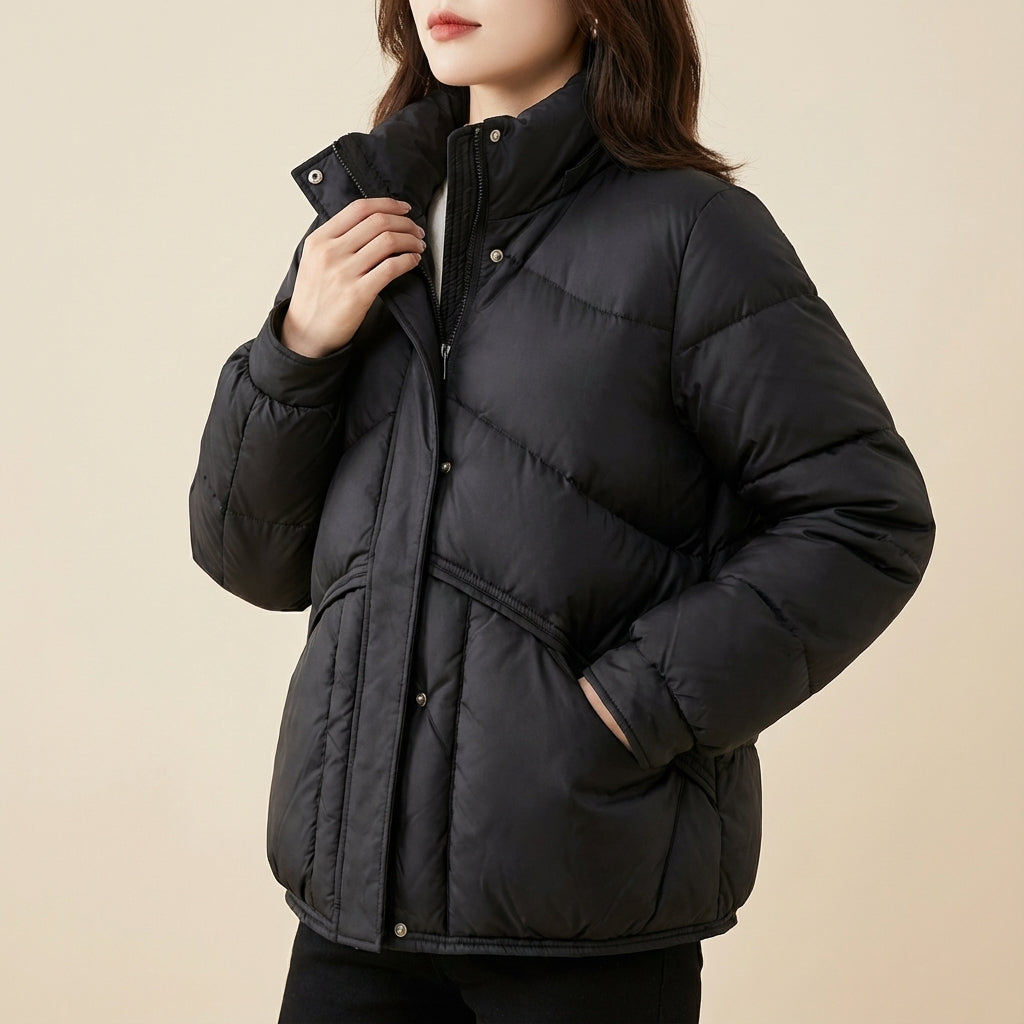 Kurtka Puchowa Damska Krótki Krój | Styl Miejski na Zimę