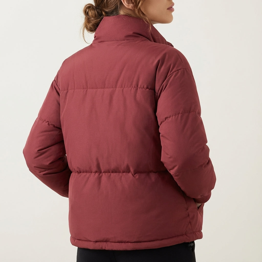 Kurtka Zimowa Damska Oversize ze Stójką | Styl Miejski