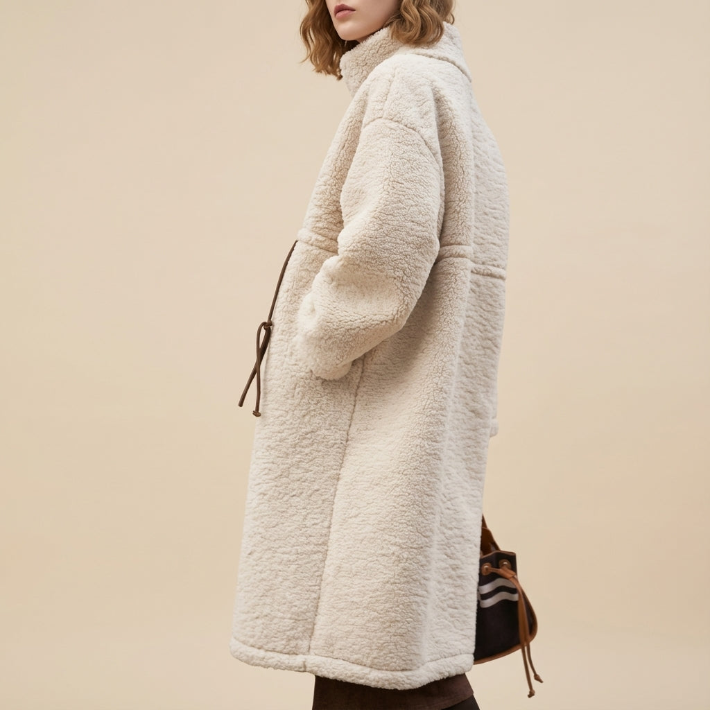 Kurtka zimowa damska oversize długa | Miejski styl codzienny