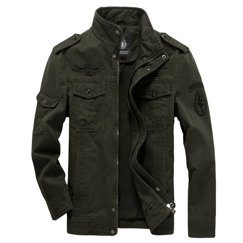 Kurtka Męska Wojskowa w Stylu Militarnym | Codzienny Styl