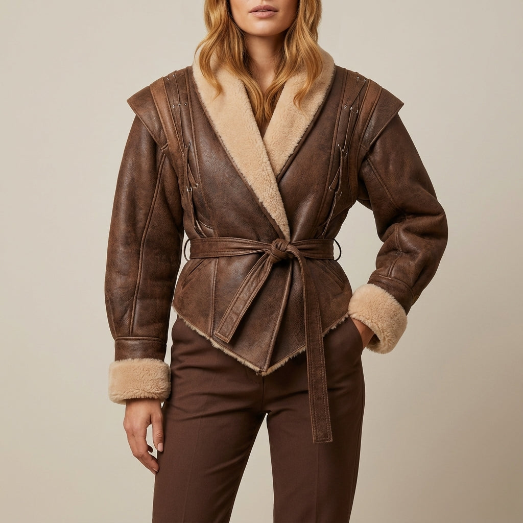 Kurtka Damska Zimowa Brązowa | Styl Miejski