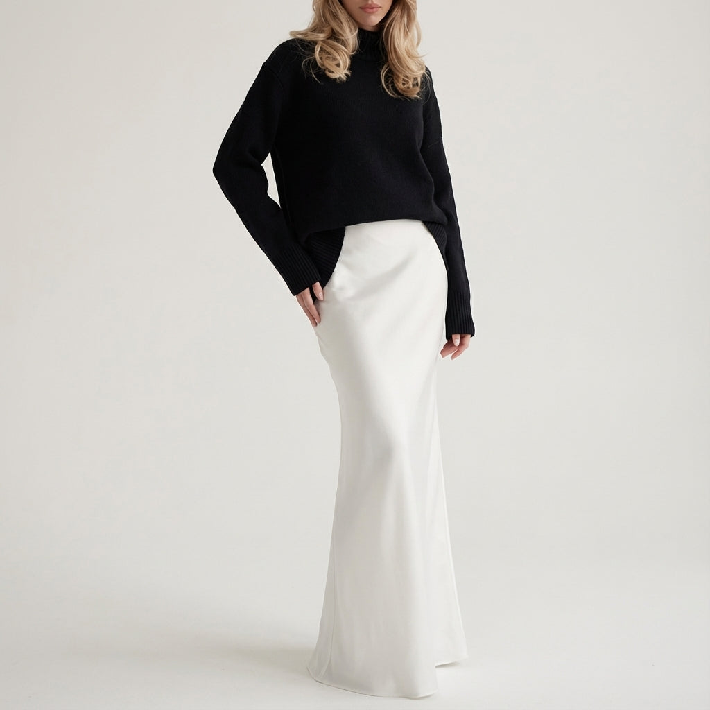 Spódnica Maxi Damska Satynowa | Styl Codzienny