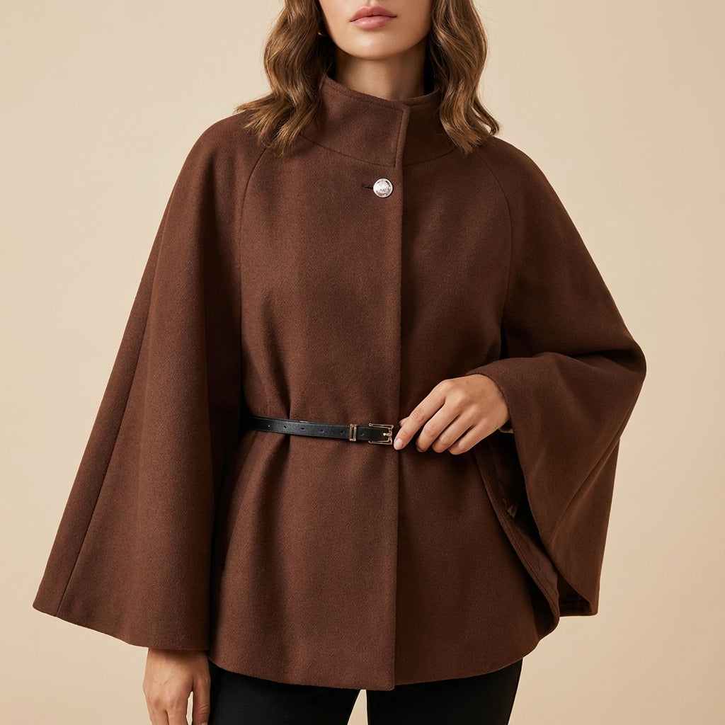 Płaszcz damski typu peleryna o luźnym kroju | Styl miejski