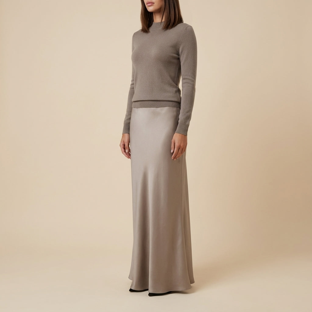 Spódnica Maxi Damska Satynowa | Styl Codzienny