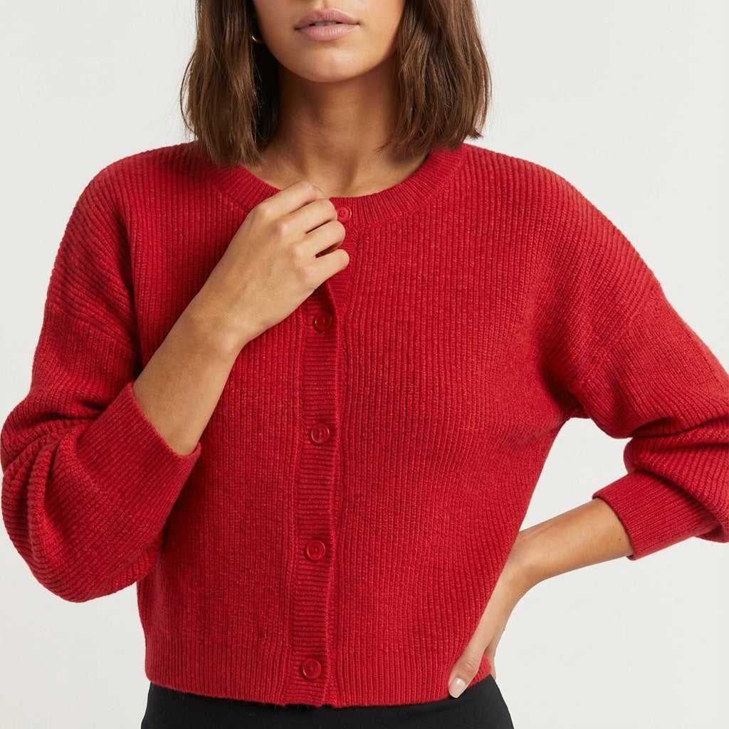 Sweter damski rozpinany na guziki z długim rękawem | Na co dzień